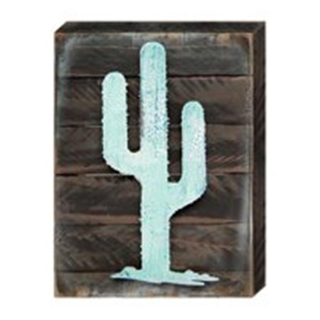 DESIGNOCRACY Cactus Art on Board Wall Decor 9841608